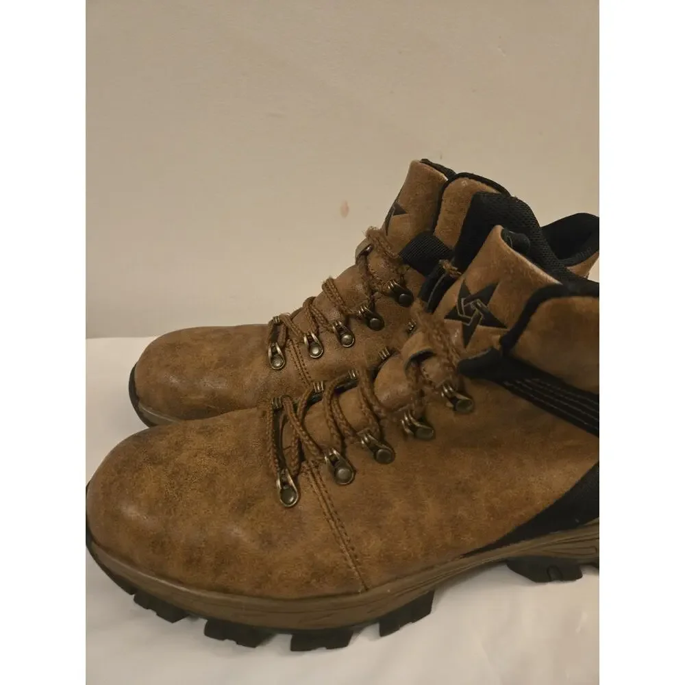 OwnShoe Mens Brown Work Boots Steel Toe Waterproof Industrial SZ 46